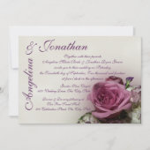 Invitation Mariage Rose vintage (Devant)