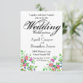 Invitation Mariage rose vintage (Debout devant)