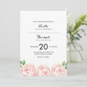 Invitation Mariage Rose vintage (Debout devant)