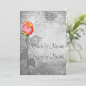 Invitation Mariage Rose vintage pour la paix (Debout devant)