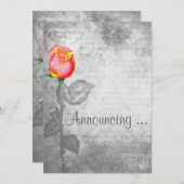 Invitation Mariage Rose vintage pour la paix (Devant / Derrière)