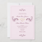 Invitation Mariage rose Vintage Rococo (Devant)