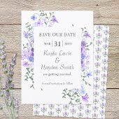 Invitation Mariage Rose violet et bleu clair Enregistrer la d