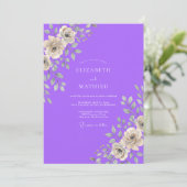 Invitation Mariage Rose Violette (Debout devant)