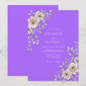 Invitation Mariage Rose Violette (Devant / Derrière)