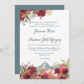 Invitation Mariage Rose Wild Mountain (Devant / Derrière)