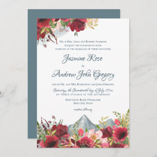 Invitation Mariage Rose Wild Mountain