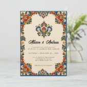 Invitation Mariage | Rosemaling norvégien (Debout devant)