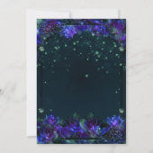 Invitation Mariage Roses Enchantées de Jardin Violet Vert Lum (Dos)