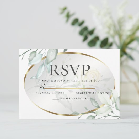 Invitation Mariage Roses jaune pâle en ivoire RSVP (Debout devant)