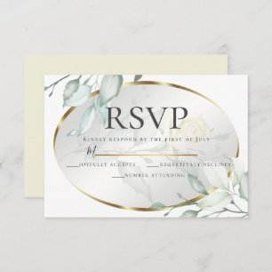 Invitation Mariage Roses jaune pâle en ivoire RSVP