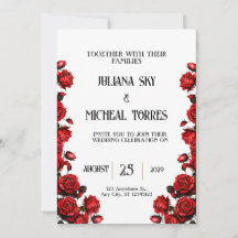 Mariage Roses rouges blanches à neige