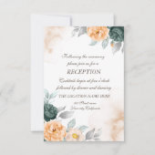Invitation Mariage Roses Vertes Aquarelle (Devant)
