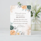 Invitation Mariage Roses Vertes Aquarelle (Debout devant)