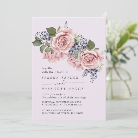 Invitation Mariage Rosy Minimal (Debout devant)