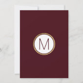 Invitation Mariage rouge bordeaux simple et moderne (Dos)
