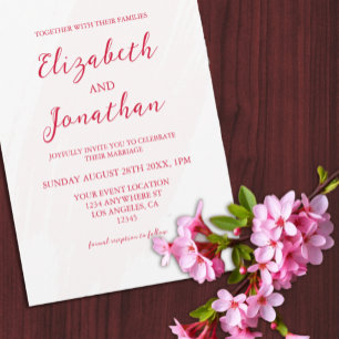 Invitation Mariage Rouge Cerise