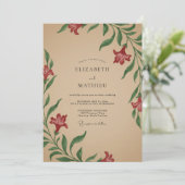 Invitation Mariage Rouge Cerise et Tan (Debout devant)