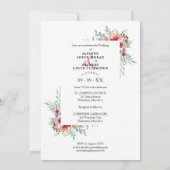 Invitation Mariage Rouge coloré Fleurs Branches Photo (Dos)