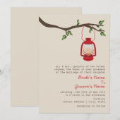 Invitation Mariage rouge de région sauvage/camping de (Devant / Derrière)