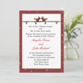 Invitation Mariage rouge d'hiver de vacances de cardinaux (Debout devant)