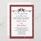 Invitation Mariage rouge d'hiver de vacances de cardinaux (Devant / Derrière)