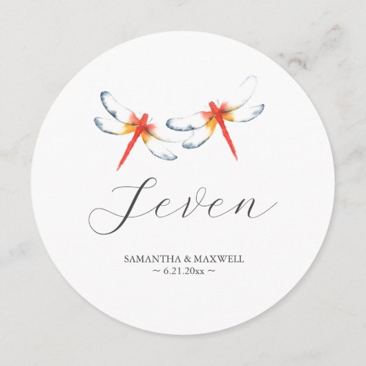 Invitation Mariage rouge Dragonfly (Dos)