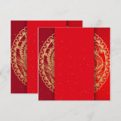 Invitation Mariage rouge élégant (Devant / Derrière)