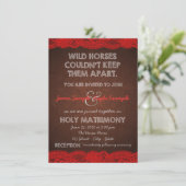 Invitation Mariage rouge et Brown (Debout devant)