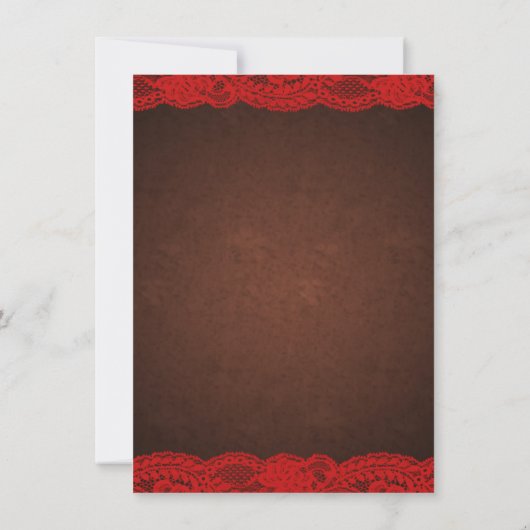 Invitation Mariage rouge et Brown (Dos)