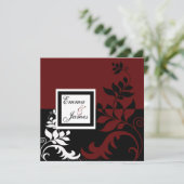Invitation Mariage rouge et noir (Debout devant)