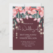 Invitation Mariage rouge floral tropical (Devant)