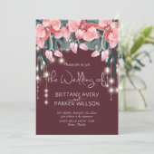 Invitation Mariage rouge floral tropical (Debout devant)