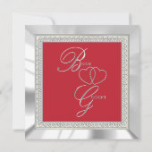 Invitation Mariage rouge foncé et argent (Dos)