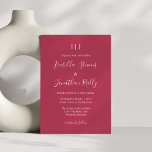 Invitation Mariage rouge magenta classique minimaliste<br><div class="desc">Faire-part de mariage rouge magenta classique minimaliste</div>