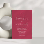 Invitation Mariage rouge magenta classique minimaliste