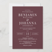 Invitation Mariage rouge marron classique (Devant)