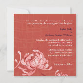 Invitation Mariage rouge moderne Chrysanthemum (Dos)