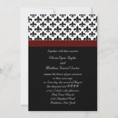 Invitation Mariage Rouge Noir Fleur De Lis (Dos)