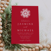 Invitation Mariage rouge simple Snowflake