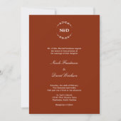 Invitation Mariage rouge velours monogramme initial de couron (Devant)