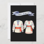 Invitation Mariage roumain rustique Costumes folkloriques tra (Dos)