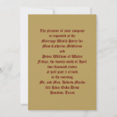 Invitation Mariage royal (Dos)