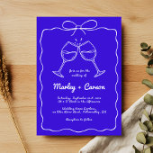 Invitation Mariage royal bleu épicé