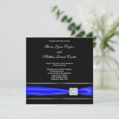 Invitation Mariage Royal Bleu et Noir (Debout devant)