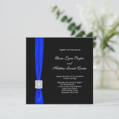 Invitation Mariage Royal Bleu et Noir (Debout devant)