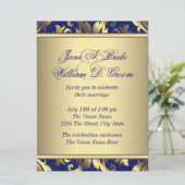 Invitation Mariage Royal Bleu et Or (Debout devant)