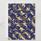 Invitation Mariage Royal Bleu et Or (Dos)