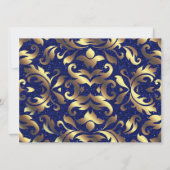 Invitation Mariage Royal Bleu et Or (Dos)