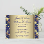 Invitation Mariage Royal Bleu et Or (Debout devant)